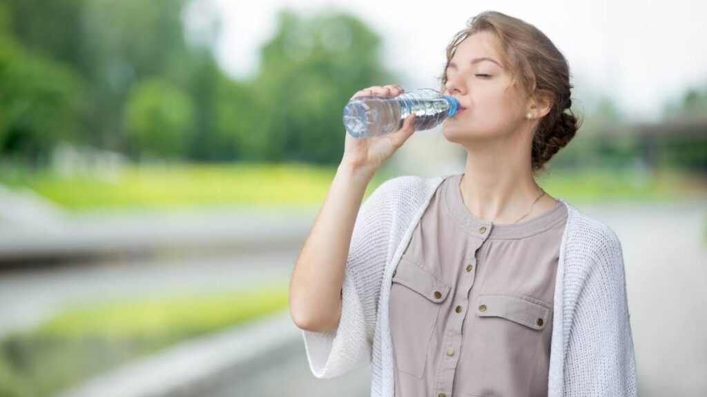 girl drinking water